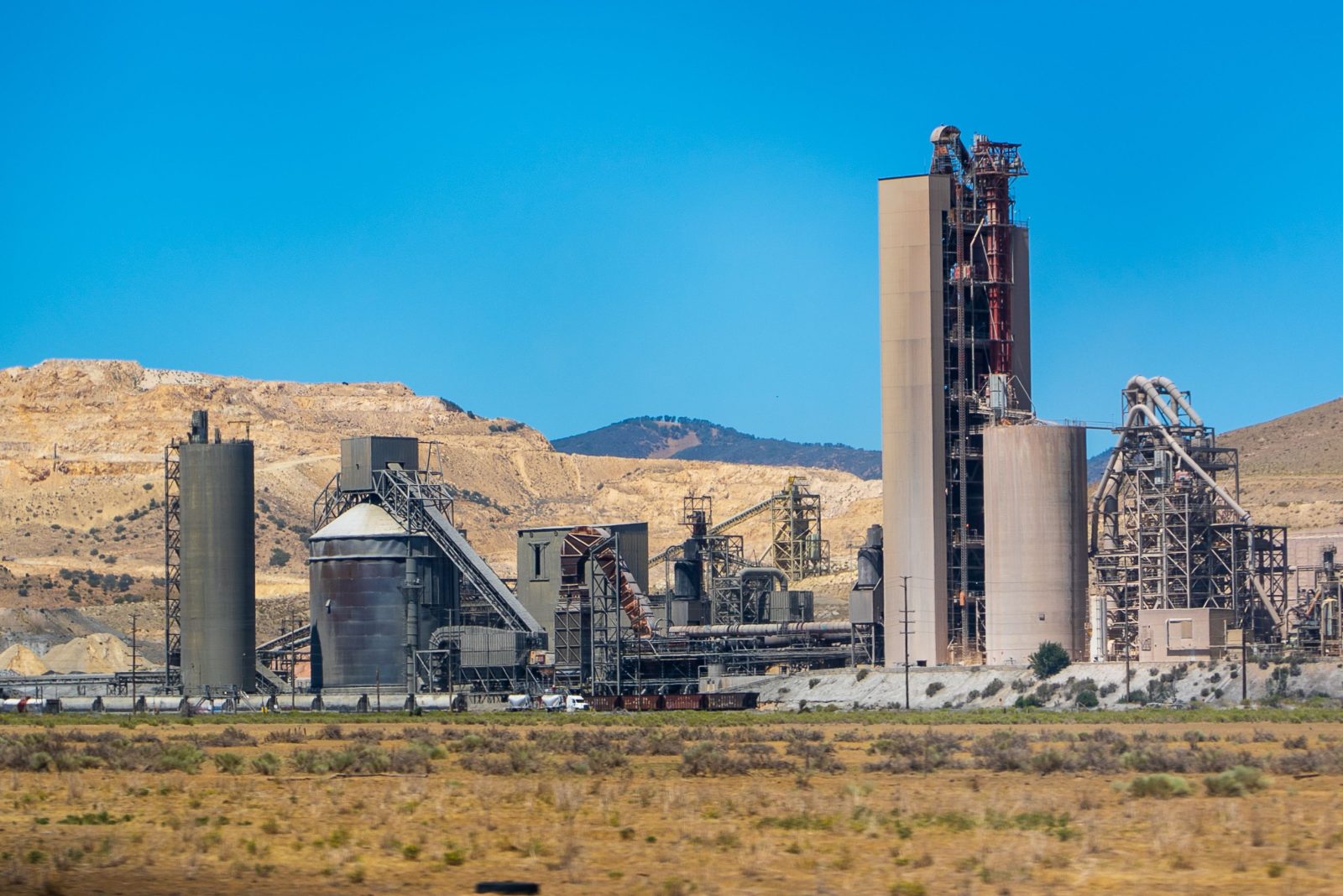 Cement plant in Tehachapi, California, United States.